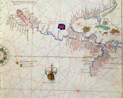 Central America, from an Atlas of the World in 33 Maps (detail) by Battista Agnese